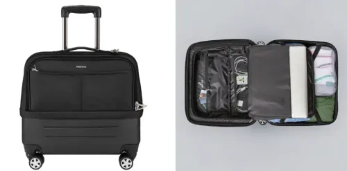 view of travelon suitcase open and closed